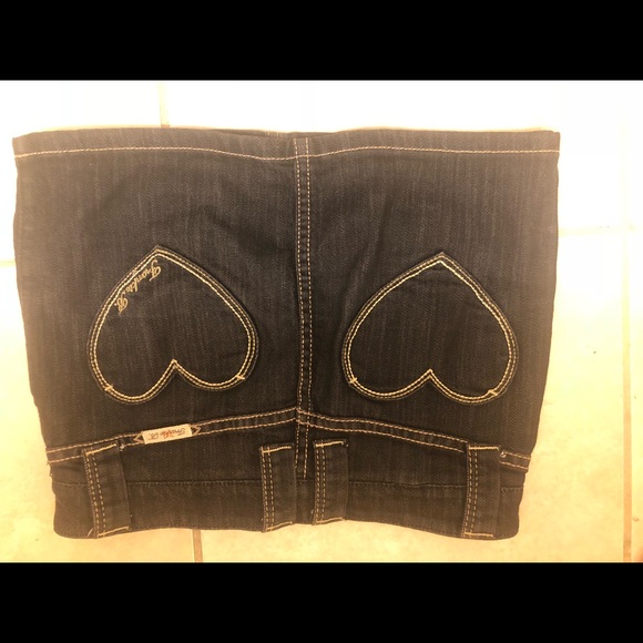 FRANKIE B BLACK JEAN MINI SKIRT - Picture 3 of 4